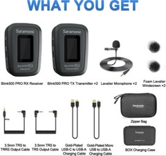 Saramonic Blink 500 Pro B2 Advanced 2.4 GHz 2-Person Wireless Clip-On Mic System