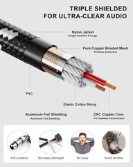 High-Speed Short XLR Cables 2 Pack 6 Inch – Tangle-Free and Noise Resistant