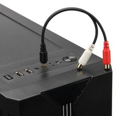AHIER 3.5mm Gold 1/8 Stereo Mini Jack Male to 2 Female RCA Red/White/Black