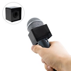 2Pcs ABS Square Cube Mic Station Logos Interview TV Station Mic Logos Black