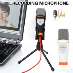 Microphone With Mini Stand Tripod Audio Recording For Computer PC Phone Desktop