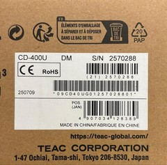 TASCAM CD-400U AM FM Tuner CD Player 1U Rackmount USB SD Bluetooth Media Player