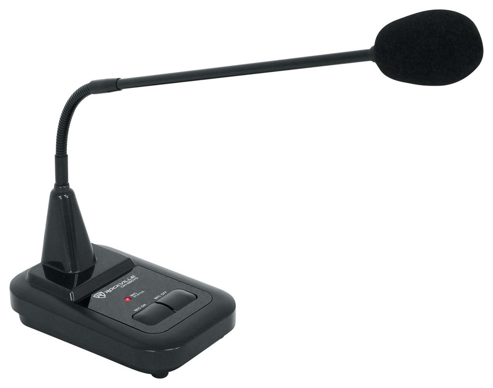 Rockville CH-MIC70 Push To Talk Commercial Gooseneck Paging Microphone w/Chimes