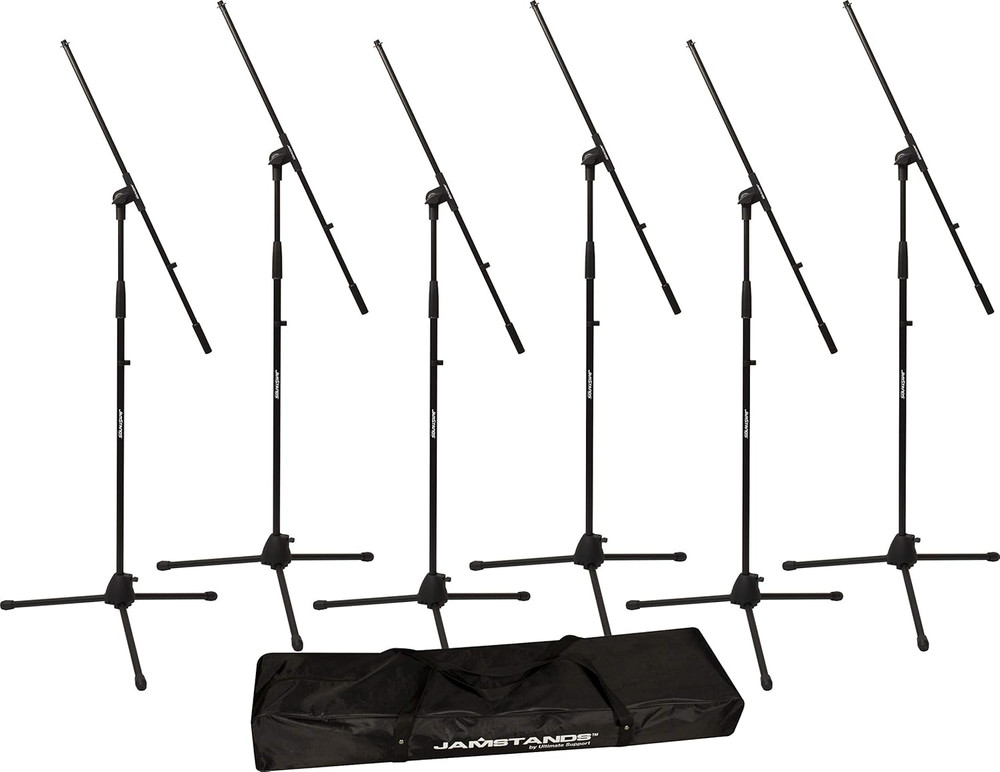 Jamstands MCFB6PK 6-Pack Tripod Mic Stand Bundle for Bands & Studios