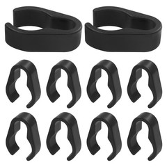 Marvexi 10Pcs Microphone Cable Clip, Durable Plastic Mic Clamps 25mm, Black