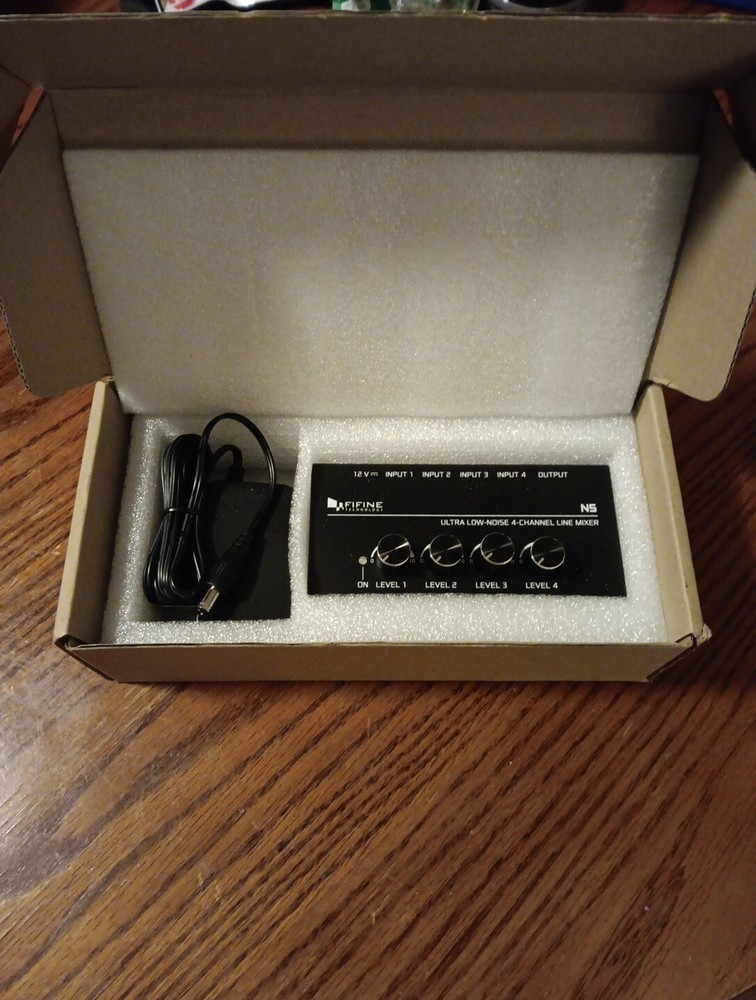 FIFINE Ultra Low-Noise 4-Channel Line Mixer for Sub-Mixing,4 Stereo Channel Mini