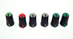 YAMAHA Mixing Console Knobs, Set of 6, Red, Grey, Green, Pea Green