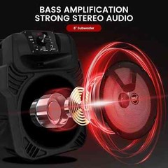 400W Portable Bluetooth PA Loudspeaker – 8” Subwoofer System, 4 Ohm/55-20Khz, US