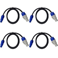1-4Pc 16AWG Stage Lighting Fixture PowerCon-Compatible Power-Through Blue Cable