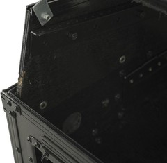 Odyssey FRGS802BL Black 10U Top Slanted 2U Vertical Combo Rack with Gliding Plat