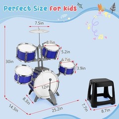 Kids Drum Set for Toddlers 3-6 Year, Update Plastic Musical Jazz Drum Set