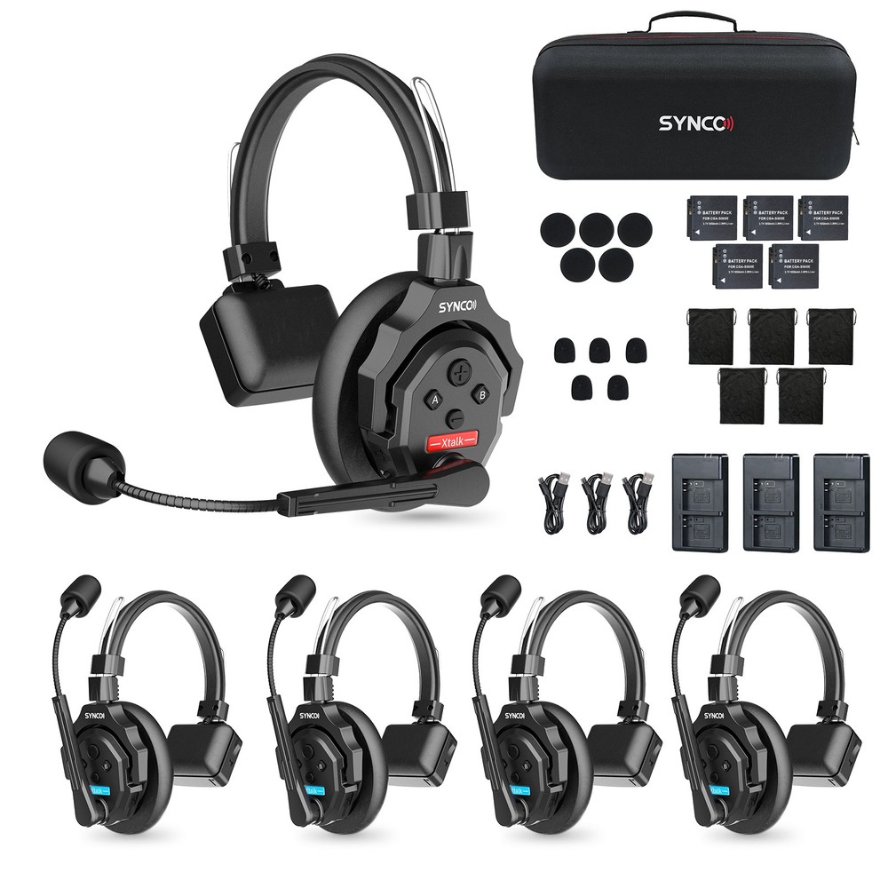 SYNCO XTALK X5 Wireless Intercom Headset System 2.4GHz Full Duplex 350M/1148FT