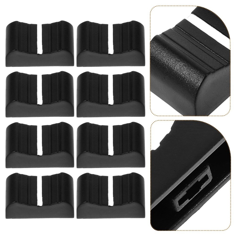 20Pcs Reusable Black Plastic Fader Caps for Audio Mixer Slider Controls
