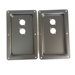 2 Large Blank Metal Speaker Jack Plate Dual Cuts SpeakOn NL8MPR NL4MPR 200x120mm