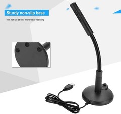 High Sensitivity USB Microphone with Portable Gooseneck for Singing & Podcasting