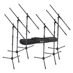 On-Stage MSP7706 Euro Boom 6 Mic Stands w/Travel Bag (For 6x Mic Stands w/ Bag