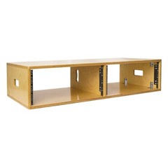 Sound Town DIY 2 x 4U Plywood Studio Rack, Golden Oak For Recording Room SDRK-D4