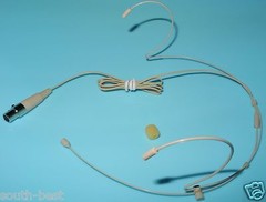 New Beige hook Headset Microphone Mic For Gtd Audio Wireless 3pin-Mini XLR