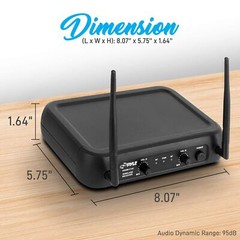 Pyle Dual Channel Wireless Microphone System – VHF Fixed Dual Frequency Wirel…
