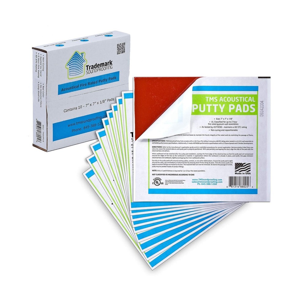 Sound and Fire Rated Acoustical Putty Pads – Box of 10