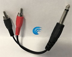 1/4″ Male Mono Plug to Dual RCA Plugs (M) Premium 6″ inch Audio Cable Wire VWLTW