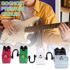 GOGHOST 4 Inch Guitar Patch Cables 6 Pack, 1/4″ TS Right Angle 4 Inch, Black