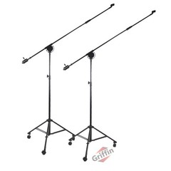 2-PACK Professional Microphone Boom Stand – Stage Holder Retractable Tripod Legs