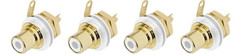 (4 PACK) REAN NYS367-9 RCA Panel Mount Jack w/ Gold Plated Contacts – WHITE