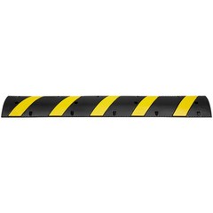 2 Pack Black Yellow Rubber Speed Bump With Cable Management Channel 72 X 11 In