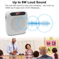 Portable Voice Amplifier for Teachers, 2200mAh Rechargeable Personal Black