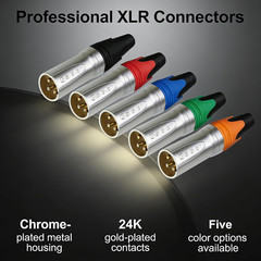 20x XLR 3Pin Male Female Socket Nickel-Plated Housing,Color Flexible Combination