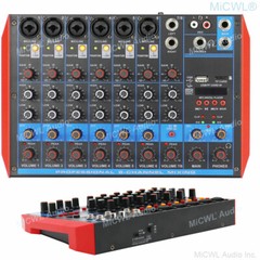 MG8 8 Channel Mixing Console Audio Mixer Stage PC Laptop Mics Live 48V Bluetooth