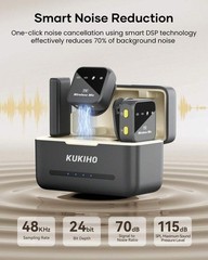 KUKIHO Wireless Lavalier Microphone with Charging Case for Phone Pad