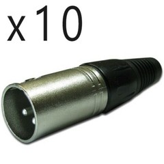 10 Pack – 3Pin XLR Male Audio Cable Connector Plug Solder Snake Mic Microphone