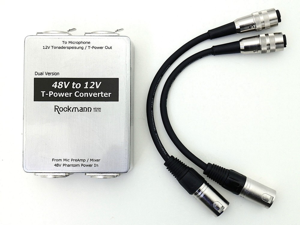 Dual P48 T12 PHANTOM to T-POWER CONVERTER + 2 Tuchel Sennheiser MKH416 405T 406T
