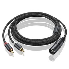 Dual RCA to XLR Male Y Splitter Patch Microphone Cable 3FT, 1 Black