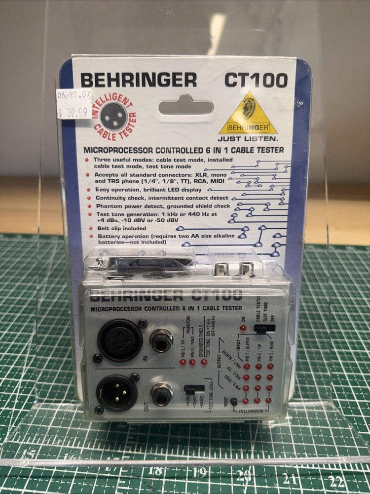 BEHRINGER /CT100 Cable Tester „XLR/TS, TRS phone/MIDI/TT/RCA cable comp. NEW