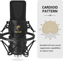 Professional Cardioid Studio Mic Kit with T20 Boom Arm, Shock Mount, Pop Filter