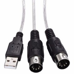1PC USB IN-OUT MIDI Interface Cable Converter PC to Music Keyboard Adapter Cord