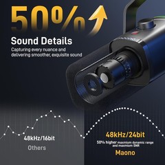 MAONO USB/XLR Dynamic Microphone for Streaming & Podcasting 48kHz/24bit