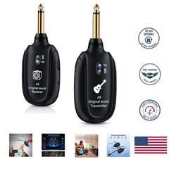Wireless Guitar System – UHF Technology, 100ft Range, Rechargeable & Easy to Use