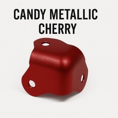 8x Candy Metallic Cherry Custom Amp Corners – 3-Hole Cab Protectors w/ Screws
