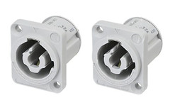 (2 PACK) NEUTRIK NAC3MPXXB POWERCON (GRAY) Power Out Receptacle @ 20A/250V