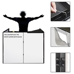 PRORECK DJ Event Booth Panel Table Portable Facade Metal Frame White &Black