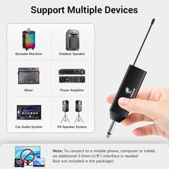 UHF Wireless System for Conferences – 200ft Range, Rechargeable Receiver