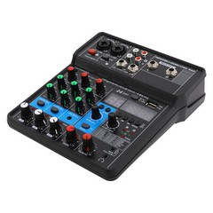 4-Channel Professional Audio Mixer with Bluetooth USB & DSP Effects 24-bit/48KHz