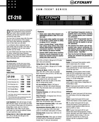 Crown Com-Tech 210 CT-210 2-Ch Power Amplifier w/ PIP Input Card PIP2-BB #235
