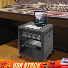 12U AV Rack Stand with Caster Wheels Network Stereo Recording Studio Rack