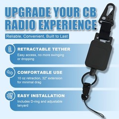 2 Pack CB Mic Retractable Holder with Heavy Duty 24″ Stainless Steel Cord