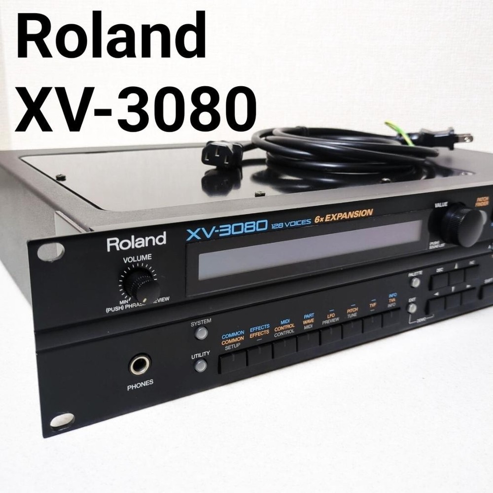 ROLAND XV-3080 Synthesizer Sound Module 128-Voice Rackmount with Cable Japan